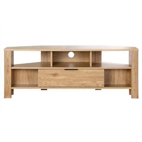CALICOSY Eck-TV-Möbel 1 Schublade Eiche Dekor - L120 cm