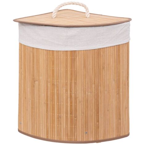 Eck-wäschekorb bambus 48l - 5five