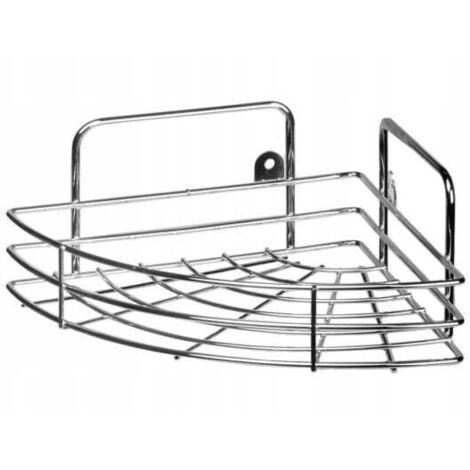 Eckbadezimmerregal für Dusche, Chrom, 1 Ebene