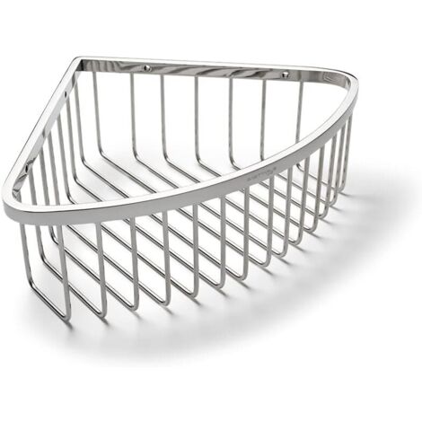 Eckduschablage aus poliertem Edelstahl, 8 cm tief, 1 Stück