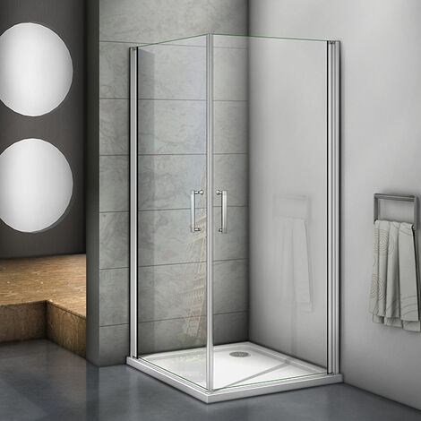 eckdusche BxBxH:76x76x185cm Duschkabine 5mm ESG Sicherheitsglas Pendeltür Eckeinstieg Duschabtrennung