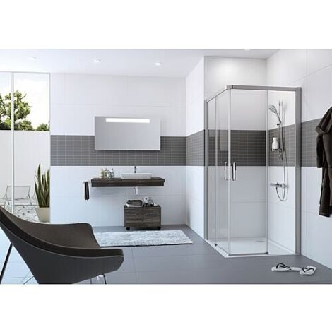 Eckduschkabine Hüppe Classics 2 EasyEntry 2x Schiebetür + 2x Fixteil 785-810mm