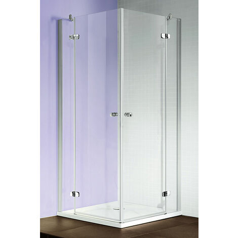 Eckeinstieg 2-tlg. 90cm x 90cm x 195cm, 6mm Ganzglas Klapptür, Sicherheitsglas