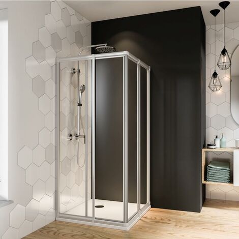 Eckeinstieg Breuer Fara 4 2-teilig 80-90 cm Echtglas klar Alu silber matt Dusche