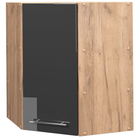 Eckhängeschrank Fame-Line, Anthrazit Hochglanz, 57 cm, Vicco