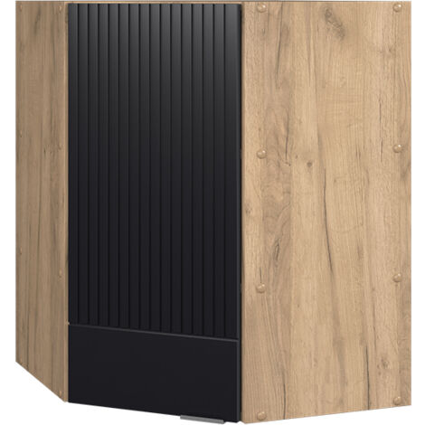 Eckhängeschrank Fame-Line, Schwarz gestreift, 57 cm, Vicco