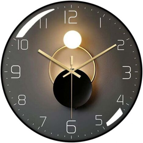Eckige LCD-Wanduhr mit Hintergrundbeleuchtung – Sprachsteuerung, Thermometer, Kalender – Weiß