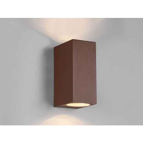 Eckige LED Außenwandleuchte Up and Down Rost-Optik, Höhe 15cm