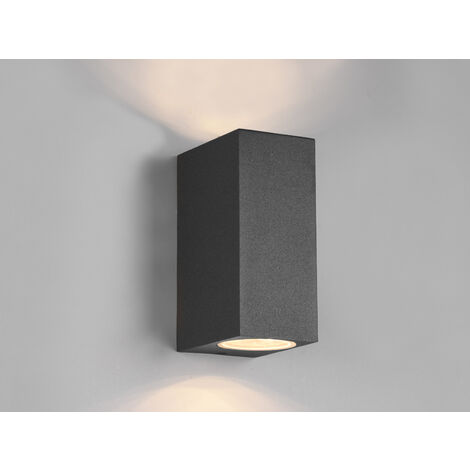 Eckige LED Außenwandleuchte Up Down Light in Anthrazit, Höhe 15cm