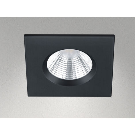 Eckiger LED Deckeneinbaustrahler ZAGROS dimmbar in Schwarz matt, IP65