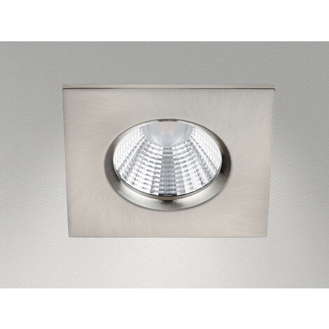 Eckiger LED Deckeneinbaustrahler ZAGROS dimmbar in Silber matt, IP65