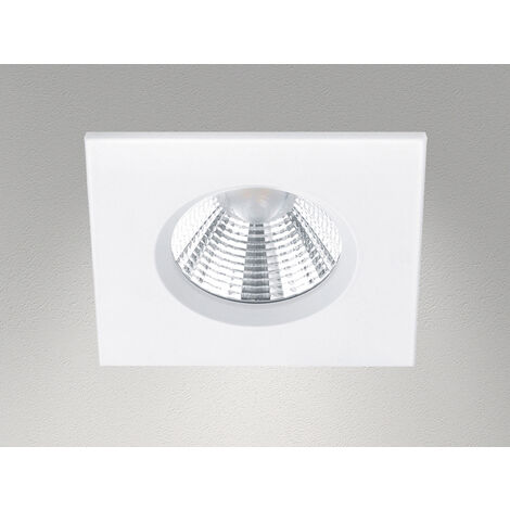 Eckiger LED Deckeneinbaustrahler ZAGROS dimmbar in Weiß matt, IP65