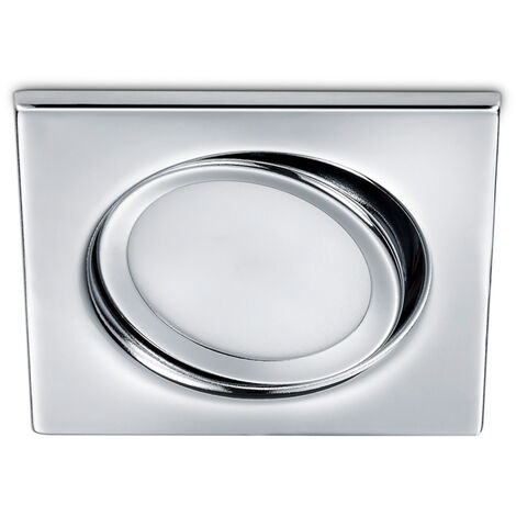 Eckiger LED Einbaustrahler RILA schwenkbar Chrom glänzend 5 Watt