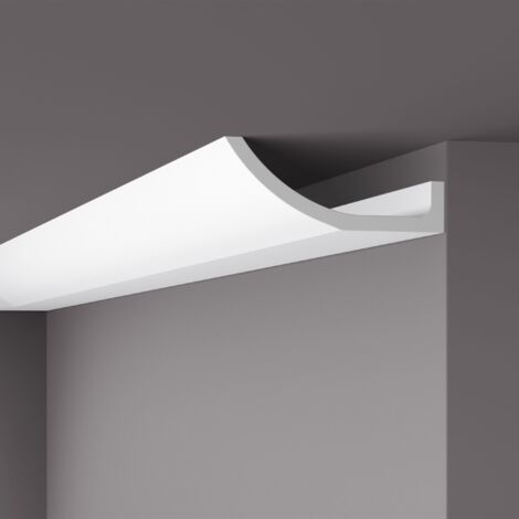 Eckleiste NMC WT4 WALLSTYL Noel Marquet Zierleiste Stuckleiste für Indirekte Beleuchtung Zeitloses Klassisches Design weiß 2 m