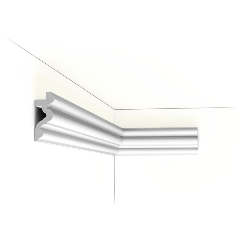 Orac - Eckleiste Decor C324 Luxxus Autoire Zierleiste Stuckleiste Indirekte Beleuchtung Zeitloses Klassisches Design Weiß 2 M