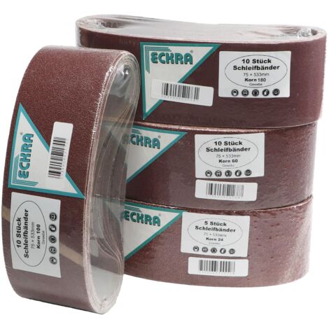 Eckra Schleifband 75x533 mm 35 Schleifbänder Mix Sortiment Korn 24-60-100-180