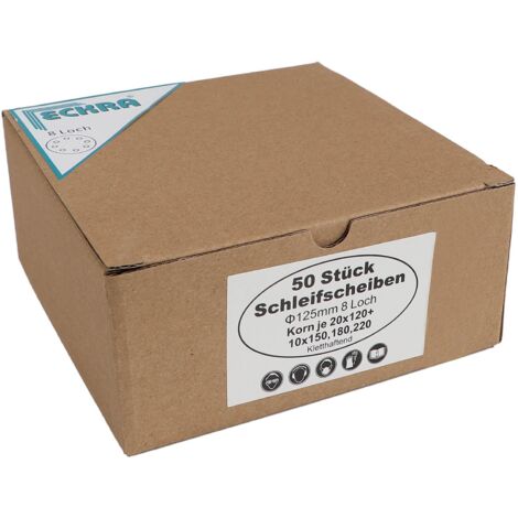 Eckra Schleifscheiben Mix 50 Blatt 125mm Korn 120 150 180 220 Klett Kletthaftend Schleifpapier