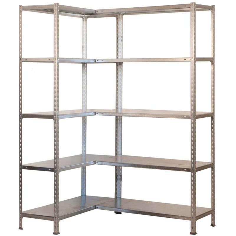 Tagère d'angle big metal shark HxLxP 200x130x30cm Charge du compartiment 80kg Galvanisé