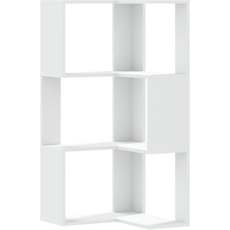 Eck-bücherregal 3 Böden Weiß 50x50x102 Cm Holzwerkstoff Vidaxl 273170