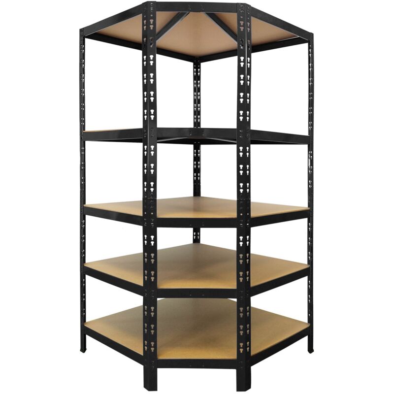 Floordirekt Eckregal Schwarz 180 X 90 X 42 X 60 Cm