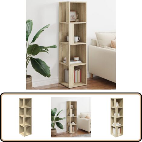 Eckregal Sonoma-Eiche 33x33x132 cm Holzwerkstoff - Eckregal - Wohnraumgestaltung - Holzregal - Regalsystem - Aufbewahrungsregal