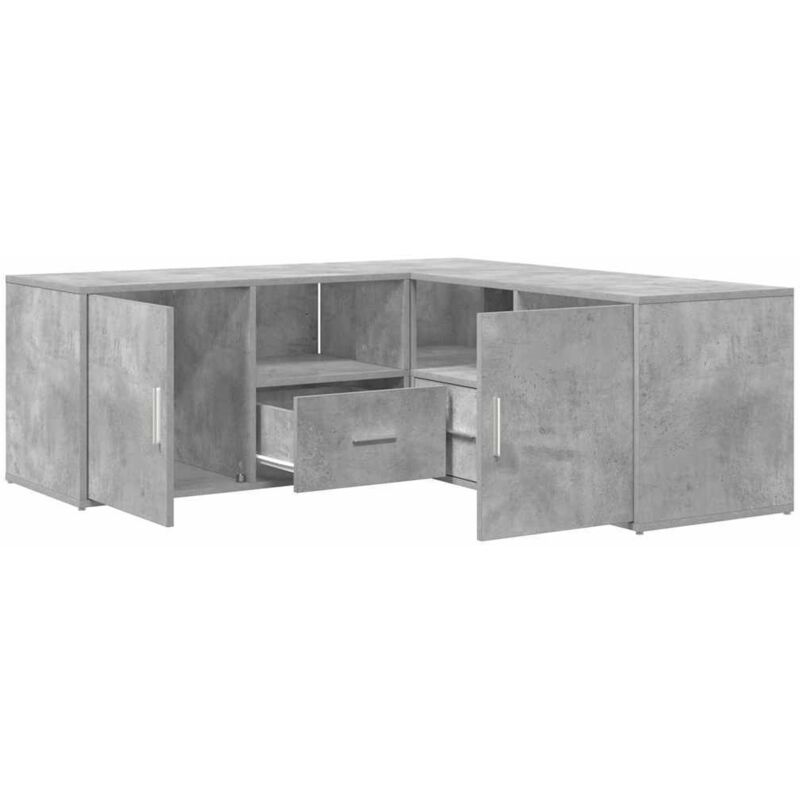 Eckregal Betongrau 200x40x45 Cm Holzwerkstoff Vidaxl
