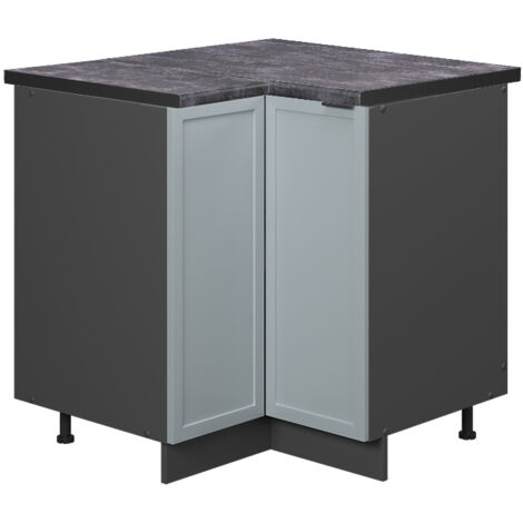 Eckschrank Fame-Line, Hellblau-grau, 80.5 cm , AP Anthrazit, Vicco