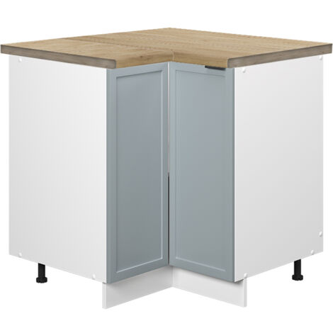 Eckschrank Fame-Line, Hellblau-grau, 80.5 cm , AP Eiche, Vicco