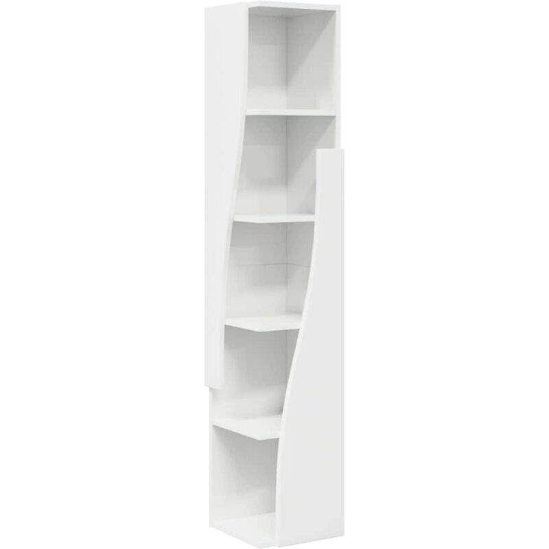 Eckschrank Hochglanz Weiß 27, 5x27x140cm Holzwerkstoff Vidaxl