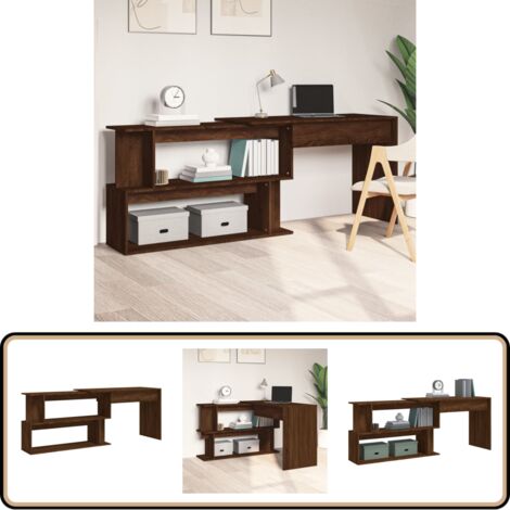 Eckschreibtisch Braun Eichen-Optik 200x50x76 cm Holzwerkstoff - Schreibtisch - Eckschreibtisch - Home Office - Arbeitsplatz - Holzwerkstoff