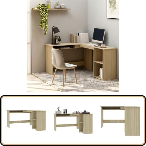 Eckschreibtisch L-Form Sonoma-Eiche 120x140x75 cm Holzwerkstoff - Eck-Schreibtisch - Schreibtisch L-Form - Holzwerkstoff Schreibtisch - Sonoma-Eiche - Bürostuhl