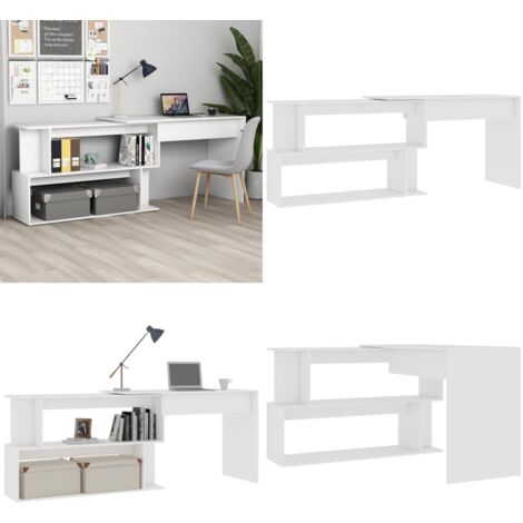 Eckschreibtisch Weiß 200x50x76 cm Holzwerkstoff - Eckschreibtisch - Schreibtisch Weiß - Holzwerkstoff - Home Office - Computerarbeitsplatz - Home & Living