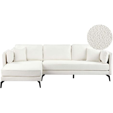 Ecksofa 3-Sitzer ALTAN Bouclé Cremeweiß rechtsseitig