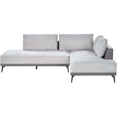 Ecksofa 3-Sitzer MYKEN Stoff Hellgrau linksseitig