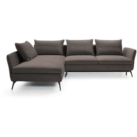 Ecksofa DEMISBAL mit Schlaffunktion, Bettkasten, Dunkelgrau, rechtsseitig
