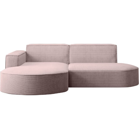 Ecksofa Designer MODENA STUDIO stoff Dicker cord Poso Rosa Links