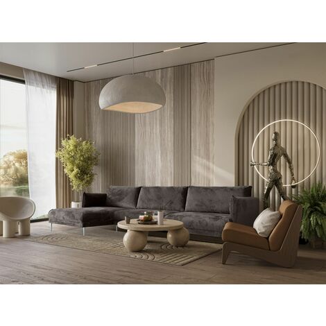 Ecksofa Designersofa MADISON Stoff Tender Way Anthrazit Ottomane Links