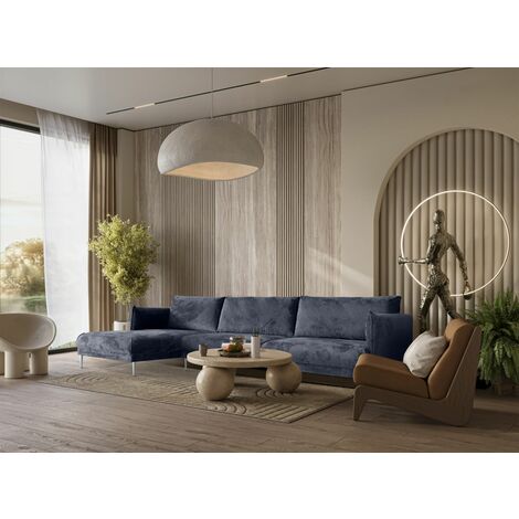 Ecksofa Designersofa MADISON XL Stoff Tender Way Blau Ottomane Links