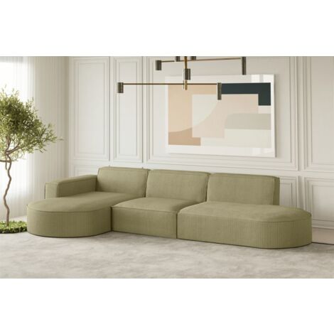 Ecksofa Designersofa PALMA in Stoff Scala Kiwi Ottomane Links