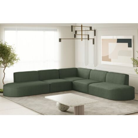 Ecksofa Designersofa PALMA Stoff Scala Forest Seite Universal