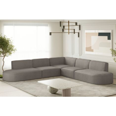 Ecksofa Designersofa PALMA Stoff Scala Grau Seite Universal