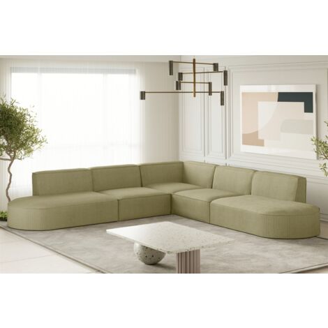 Ecksofa Designersofa PALMA Stoff Scala Kiwi Seite Universal
