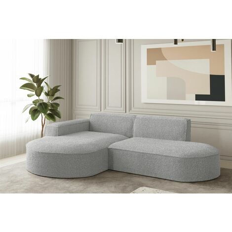 Ecksofa Designersofa PALMA XS in Stoff Ascot Toffee Ottomane Links