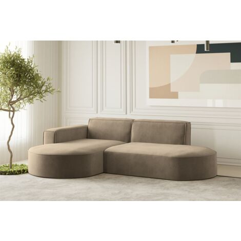 Ecksofa Designersofa PALMA XS in Stoff Noel Braun Ottomane Links