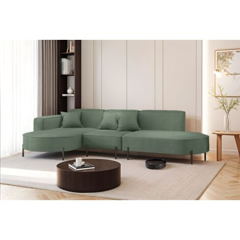 Ecksofa Designersofa VALENCIA in Stoff Scala Forest Ottomane Links