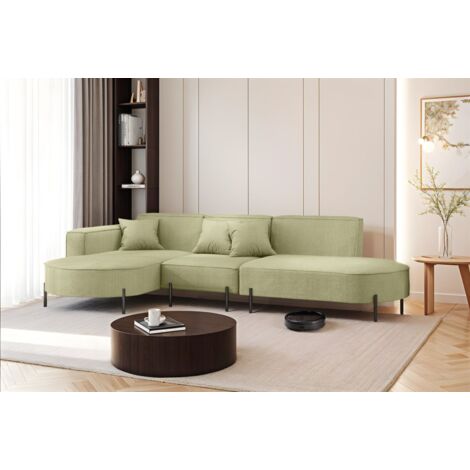 Ecksofa Designersofa VALENCIA in Stoff Scala Kiwi Ottomane Links