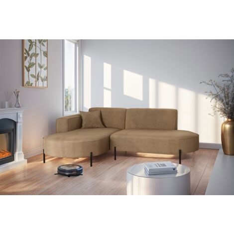 Ecksofa Designersofa VALENCIA XS in Stoff Noel Braun Ottomane Links