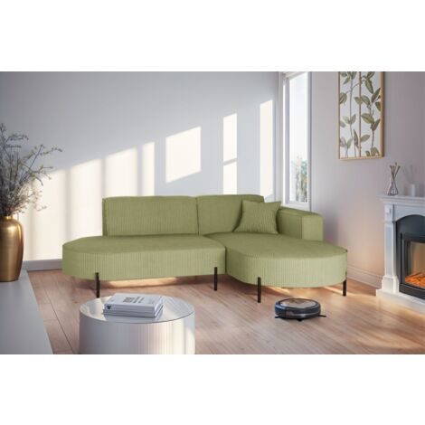 Ecksofa Designersofa VALENCIA XS in Stoff Scala Kiwi Ottomane Rechts