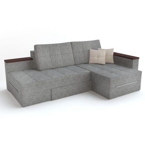 Ecksofa Grau rechts VitaliSpa