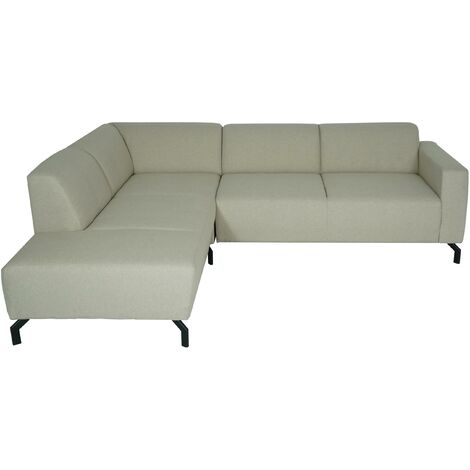 Ecksofa HHG-853, Couch Sofa mit Ottomane links, Made in EU, wasserabweisend